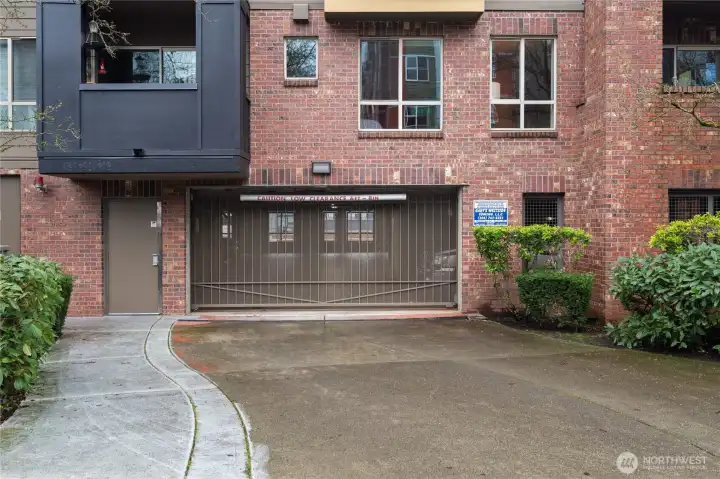 Entrance to main floor garage.