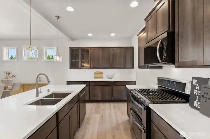 Shaker maple cabinetry with soft close