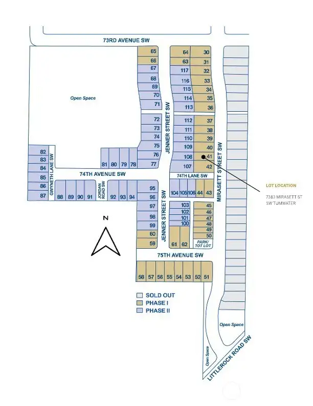 Skyview plat map with location of lot
