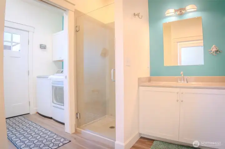 Gorgeous and easy to clean bathroom on main floor