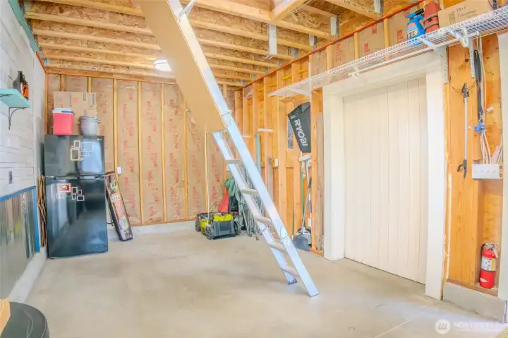 Drop down ladder to more storage or even build a 3rd floor!