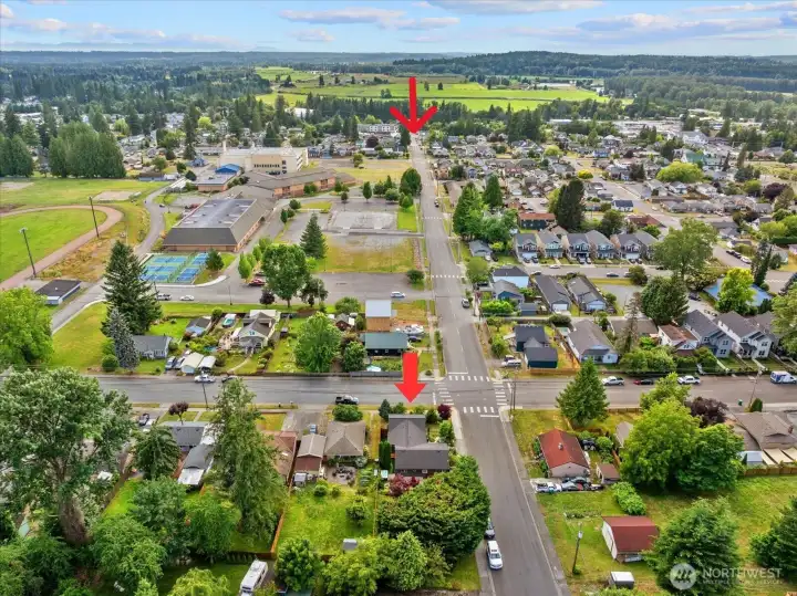Aerial view showing proximity to Old Town Arlington. Aerial view showing proximity to Old Town Arlington.