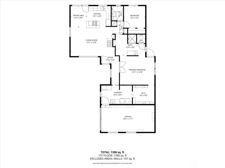 Approximate dimensions of floor plan. Approximate dimensions of floor plan.