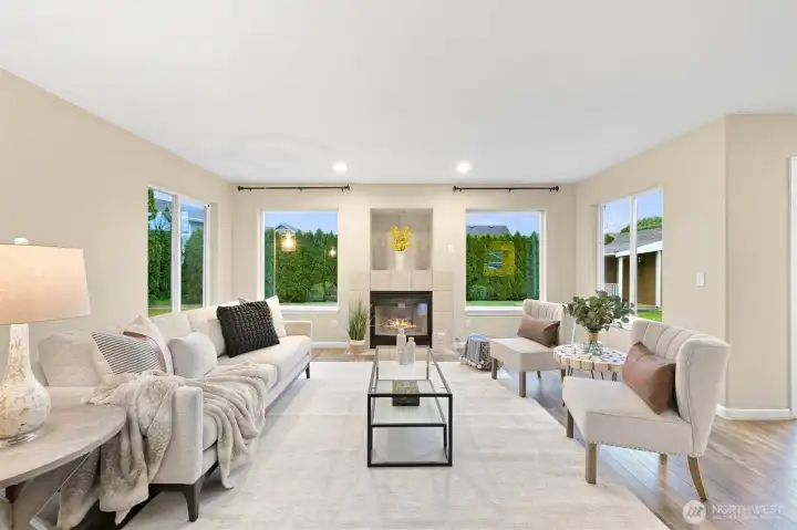 Cozy up in this elegant living space ? featuring a charming fireplace that invites warmth and comfort.