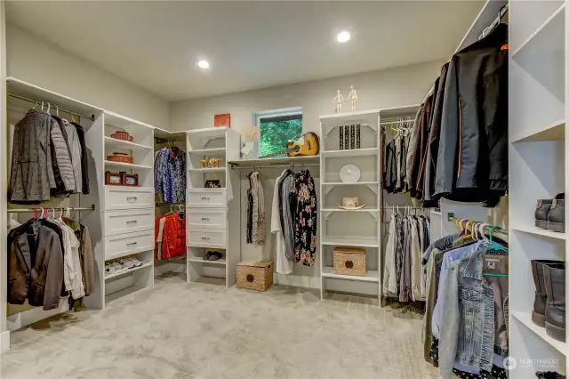 Massive Primary Closet has room for everything and territorial views.