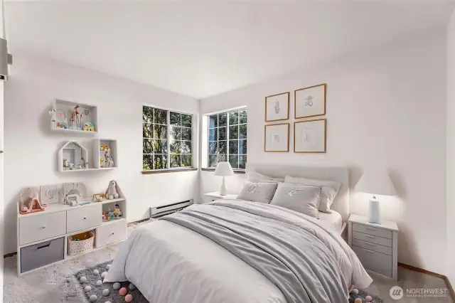 Virtually staged second bedroom