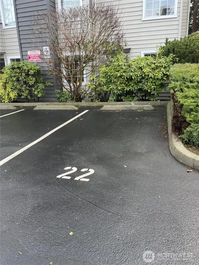 Parking space right next to unit