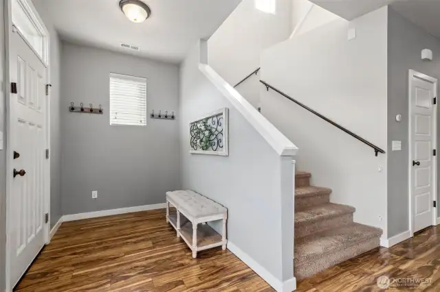 Large entry allows enough room for coats, boots, shoes & all the things!