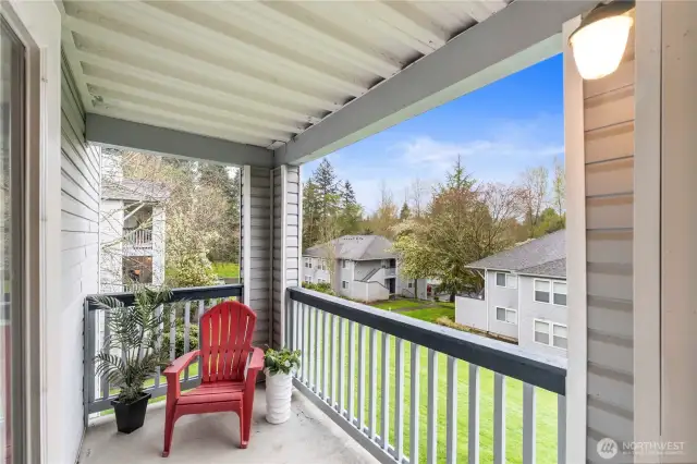 Step out onto your private covered balcony and enjoy serene, elevated views of the landscaped greenbelt below. This outdoor retreat is perfect for morning coffee, unwinding after a long day, or adding a few potted plants to create your own urban oasis. With overhead shelter and space to relax, it’s a year-round bonus to this already comfortable home.