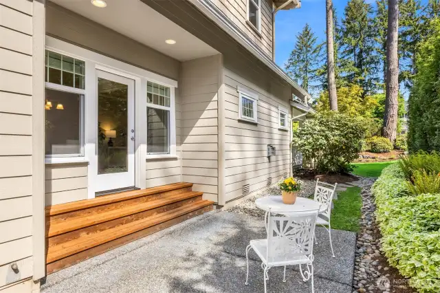 A spacious patio right off the dining area makes barbequing outside a treat.
