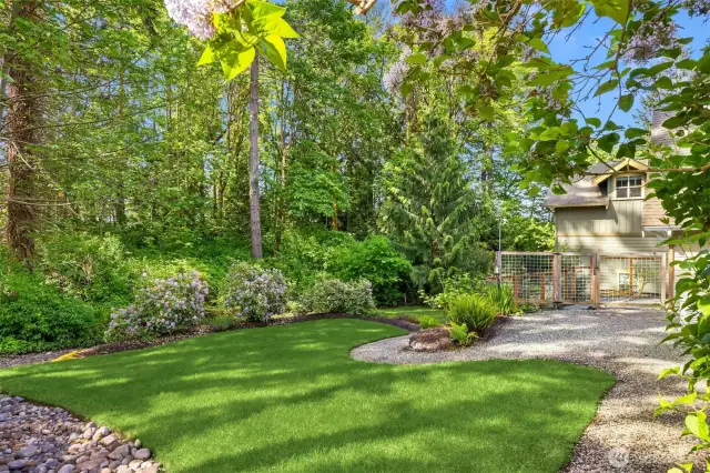A gorgeous fenced vegetable garden complete with irrigation for the hot summer days.