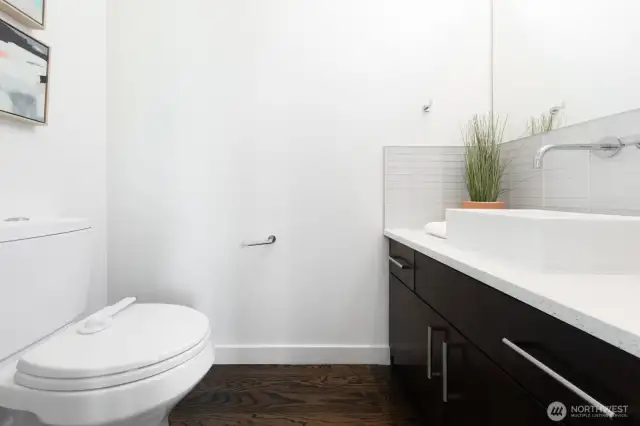 Convenient half bath on the main level.