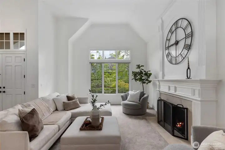 Soaring vaulted ceilings great you upon entry.