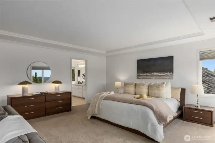 French doors lead to your serene sanctuary.
