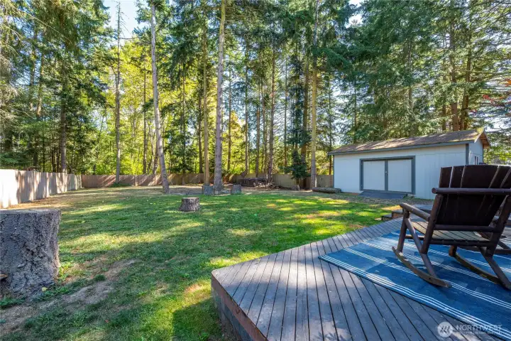 Back Deck view of yard