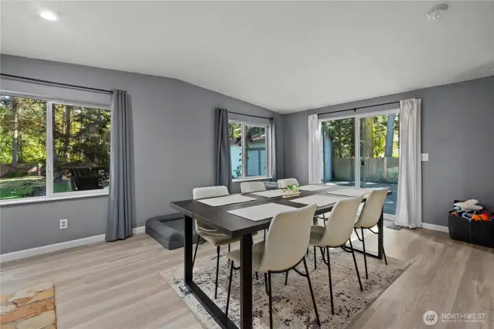 Family Room with backyard view from the table.