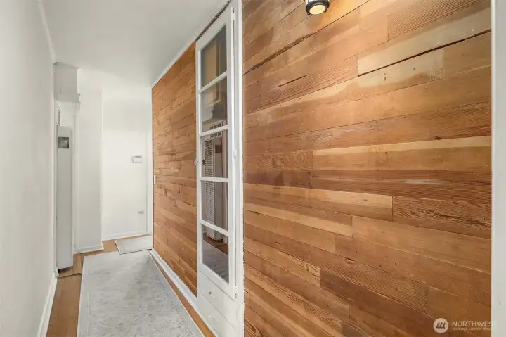 Built in storage in hallway.