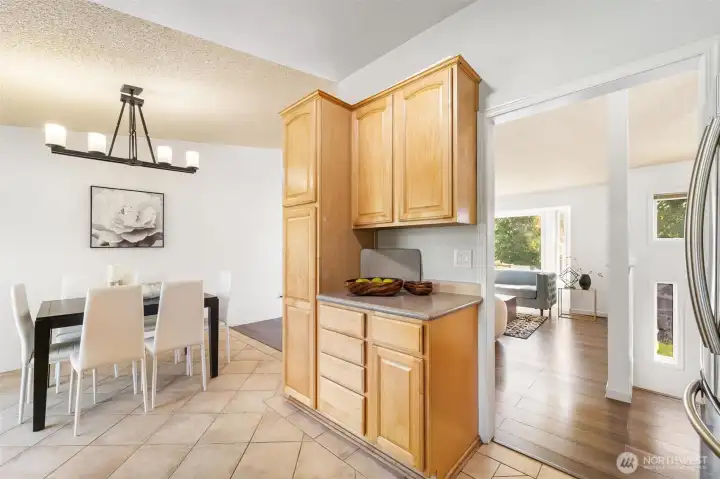This could be the perfect little coffee nook and has plenty of storage for all your small appliances