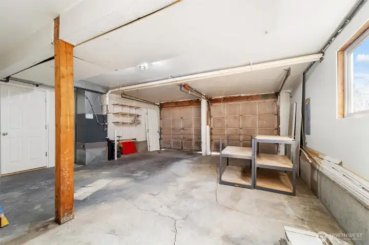 The garage fits two cars - and then some!