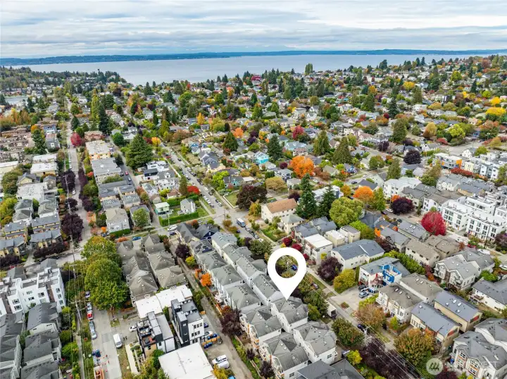 Just beyond to the west: Shilshole Bay Marina, one of the largest marinas on the West Coast. Golden Gardens Park with its sandy beach, sunset views, and bonfire pits. The Burke-Gilman Trail – a major biking and walking route running along the water’s edge, linking Ballard to Fremont, the U District, and beyond.