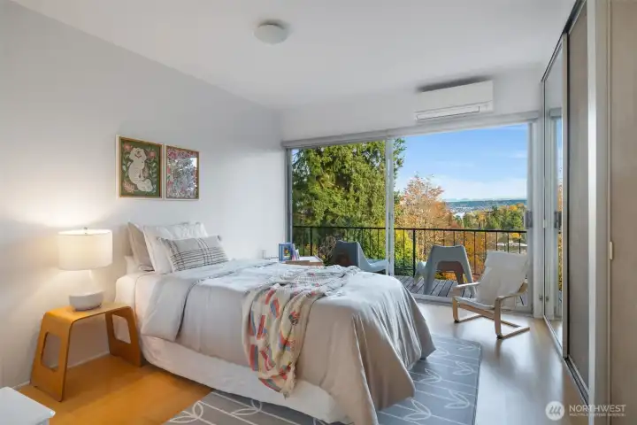 Natural light fills the primary suite.