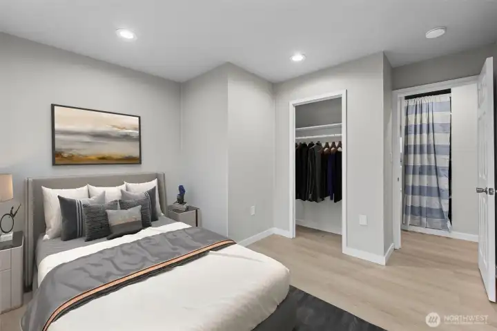 Virtually staged photo of 2nd guest bedroom.