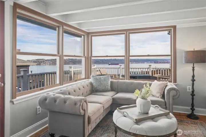 Now that we've had a preview, let's go back to the living room and take a more thorough look at this home above Old Town with views of Commencement Bay both upstairs and on the main.