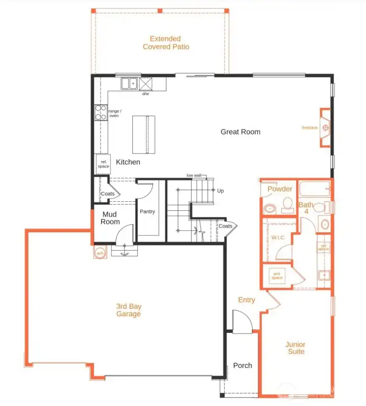 Floor 1 with attached dwelling junior suite.