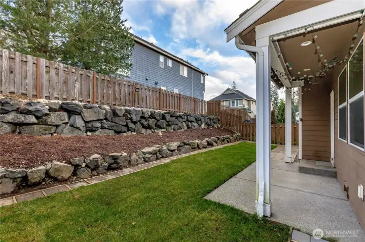 Beautiful terraced backyard.