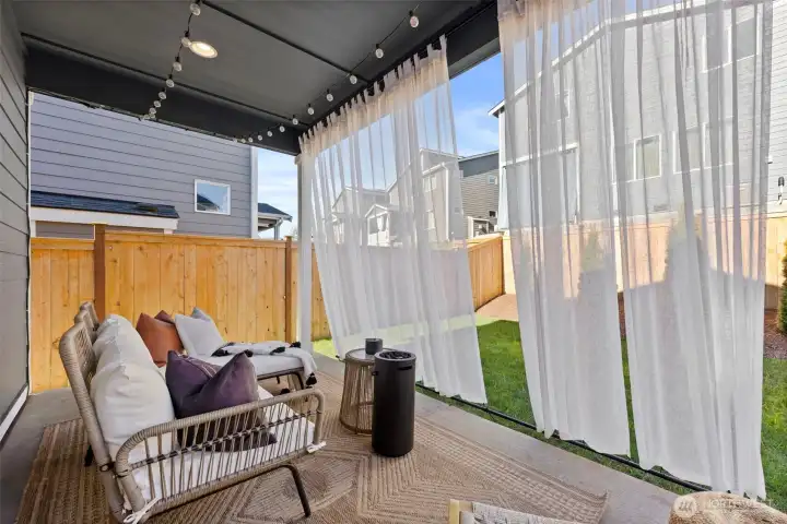 Covered and shaded back patio