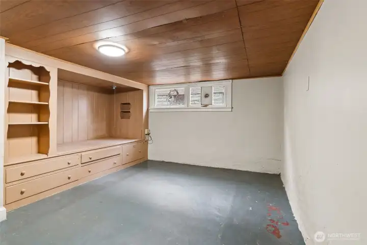 lower level featuring storage area.