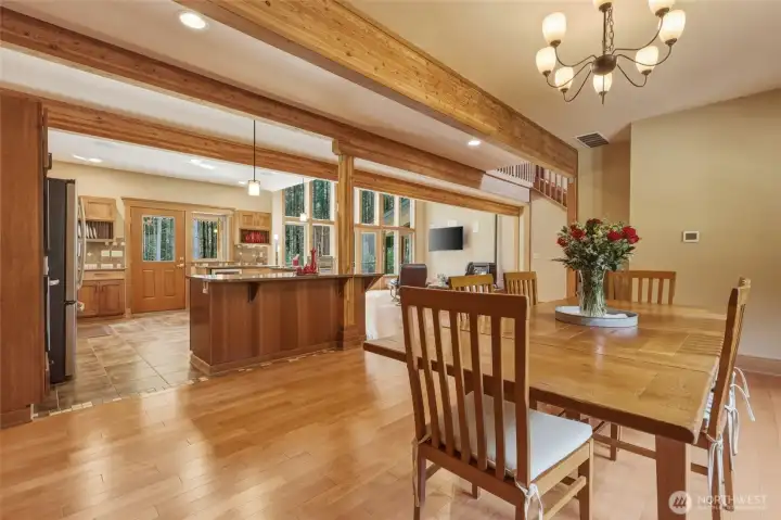 Spacious dining area has room for hutch/buffet, and an expanding table for those who enjoy hosting.