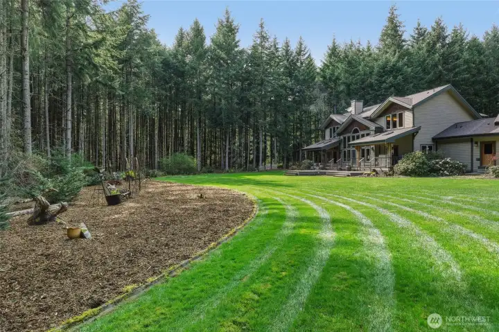The home is actually on just a small portion of the nearly 10 acre lot, which is primarily beautiful woods.
