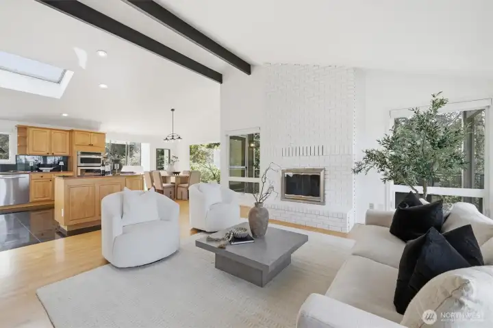 Kitchen flows into the living space