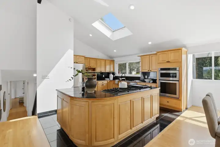 The skylight creates even more natural light