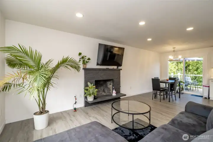 Open concept living and dining rooms