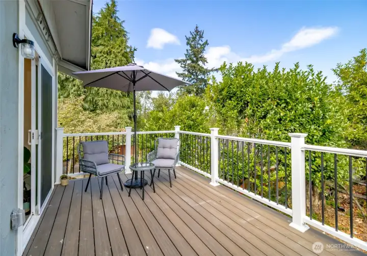 Beautiful large deck off back sliding glass doors