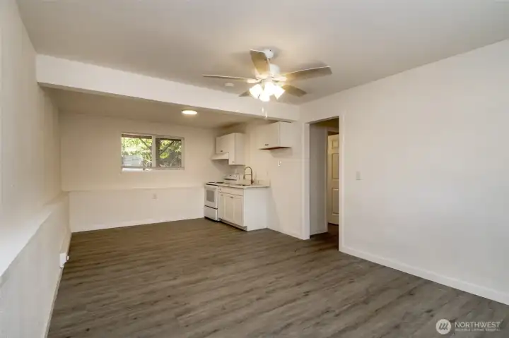 All new flooring throughout & new lighting & fans