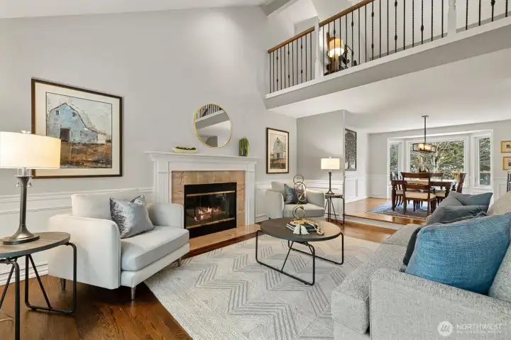 Vaulted ceilings bring in the natural light into the living room!