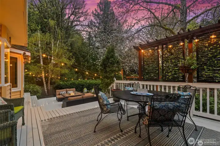 And now for star of the show! Backyard has 4 separate entertainment pads making entertainment endless