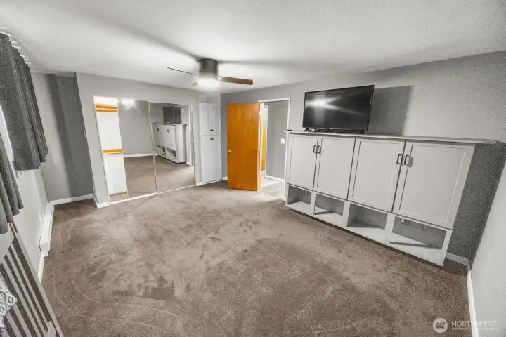 The second bedroom on the main floor is really large and has beautiful built-ins.