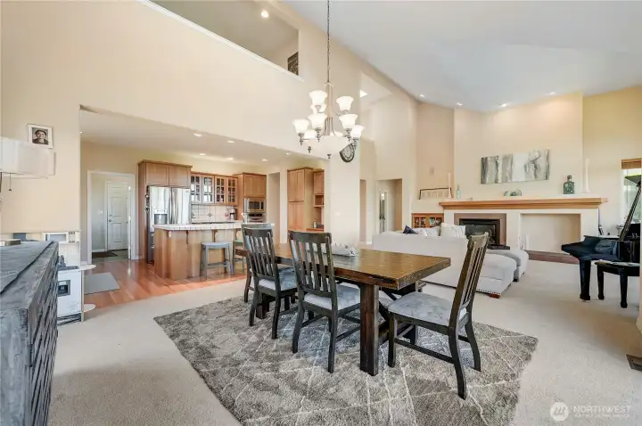 Dining area open to kitchen and living room