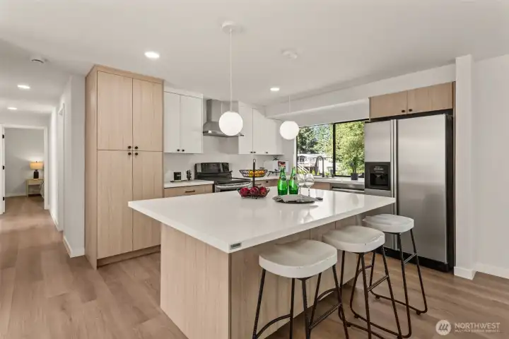 Updated Kitchen with island counter,