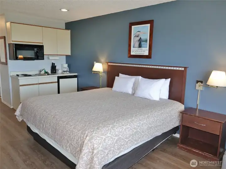 Studio unit w/ king-size bed.