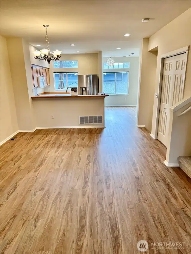 Open Living Room and Kitchen
