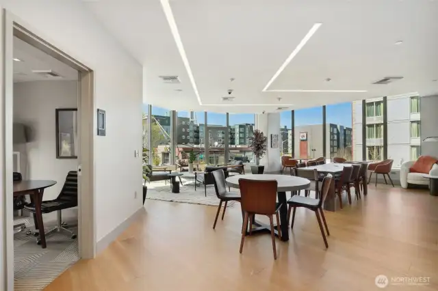 Communal work space w private work rooms & a conference room