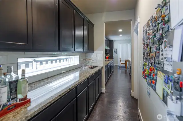 Another view of the butler's pantry.  Notice the subway tile backsplash.  This access is through dining room.
