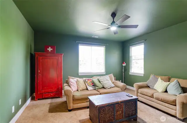Upstairs bonus room has loads of possibilities.  Currently used as a TV/game room.