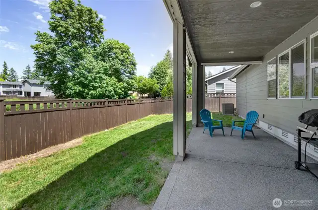 Nice yard with no home directly behind offers privacy.