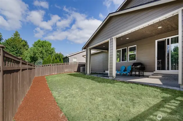 Extended covered patio to enjoy the outside no matter what the weather is.